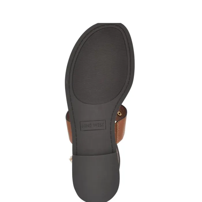 Nine West Sandals Women Jouise Ankle Strap Flat Sandals Brown