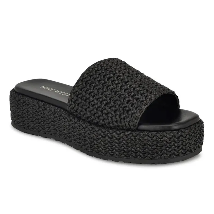 Nine West Sandals Women Keziah Flatform Slide Sandals Black Nine West Sandals Women Keziah Flatform Slide Sandals Black
