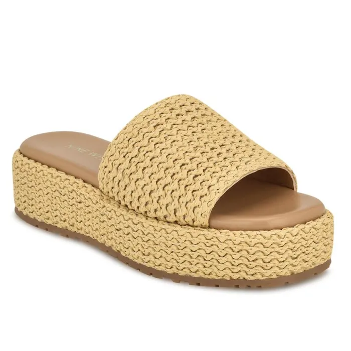 Nine West Sandals Women Keziah Flatform Slide Sandals Light Natural Nine West Sandals Women Keziah Flatform Slide Sandals Light Natural