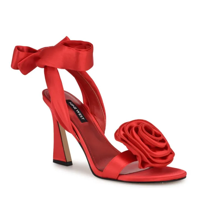 Nine West Sandals Women Krave Rosette Sandals Red