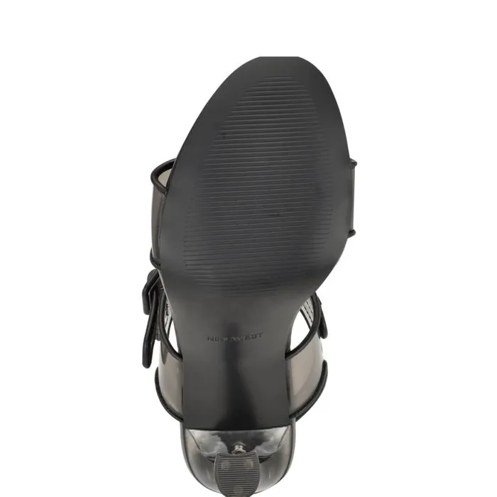 Nine West Sandals Women Lucile Clear Strappy Sandals Black