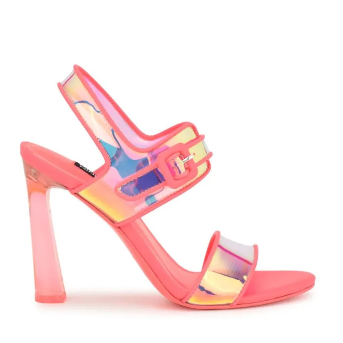 Nine West Sandals Women Lucile Clear Strappy Sandals Pink
