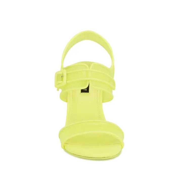 Nine West Sandals Women Lucile Clear Strappy Sandals Yellow