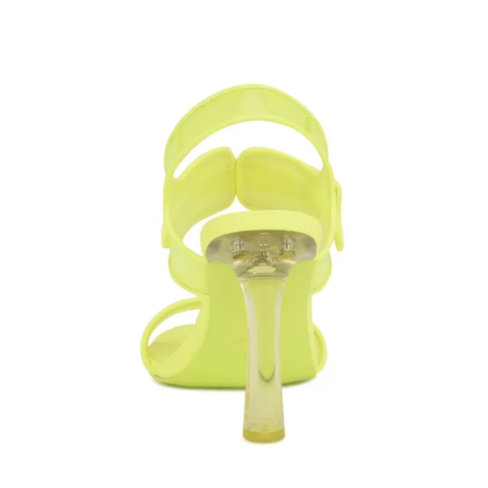 Nine West Sandals Women Lucile Clear Strappy Sandals Yellow