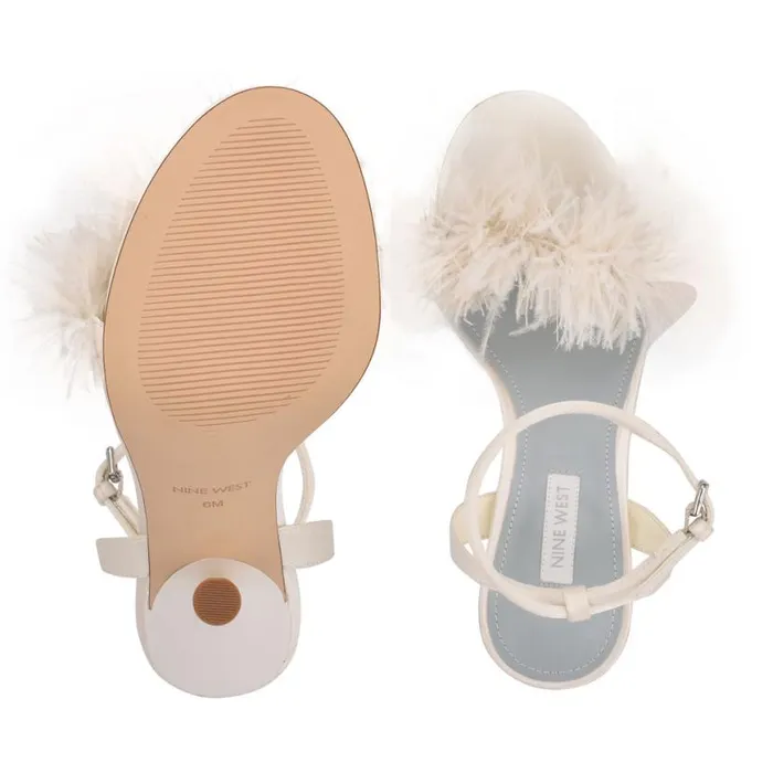 Nine West Sandals Women Milano Heeled Sandals Ivory Satin Nine West Sandals Women Milano Heeled Sandals Ivory Satin
