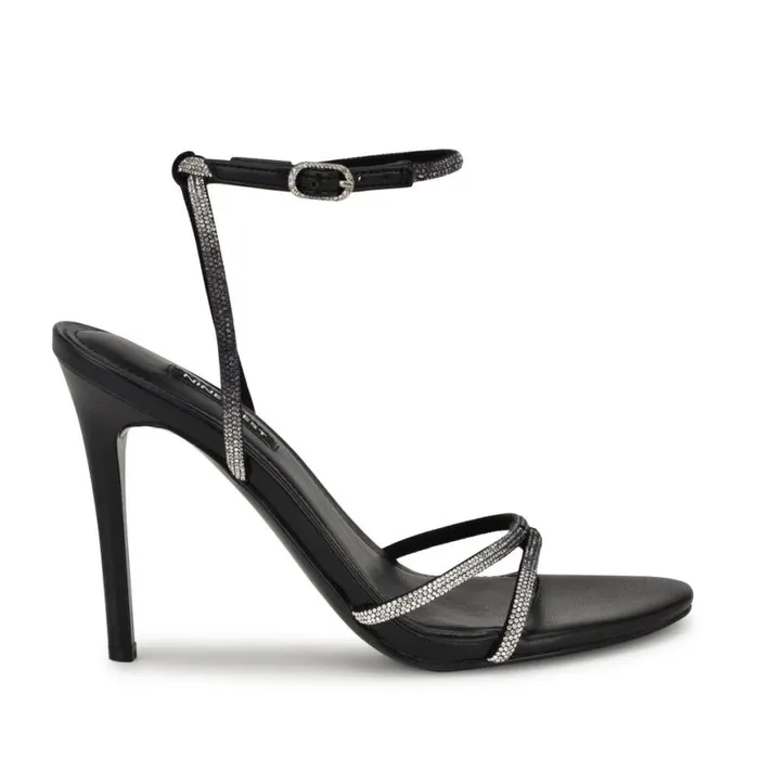 Nine West Sandals Women Missey Ankle Strap Sandals Black