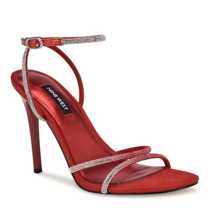 Nine West Sandals Women Missey Ankle Strap Sandals Red