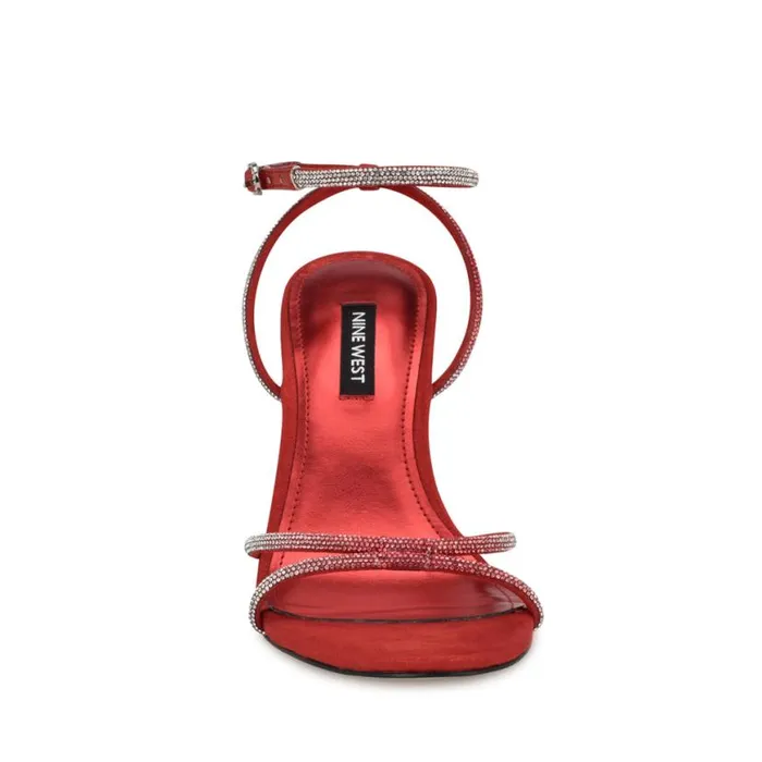 Nine West Sandals Women Missey Ankle Strap Sandals Red