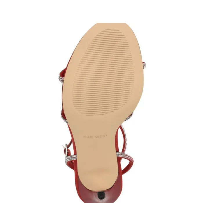 Nine West Sandals Women Missey Ankle Strap Sandals Red