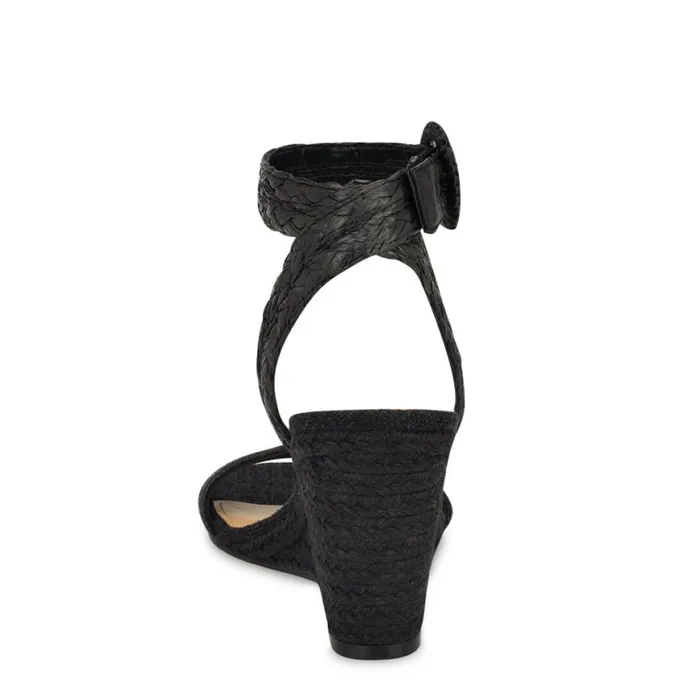 Nine West Sandals Women Nerisa Espadrille Wedge Sandals Black