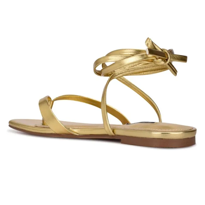 Nine West Sandals Women News Ankle Wrap Flat Sandals Gold Nine West Sandals Women News Ankle Wrap Flat Sandals Gold
