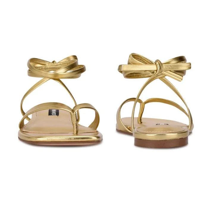 Nine West Sandals Women News Ankle Wrap Flat Sandals Gold Nine West Sandals Women News Ankle Wrap Flat Sandals Gold