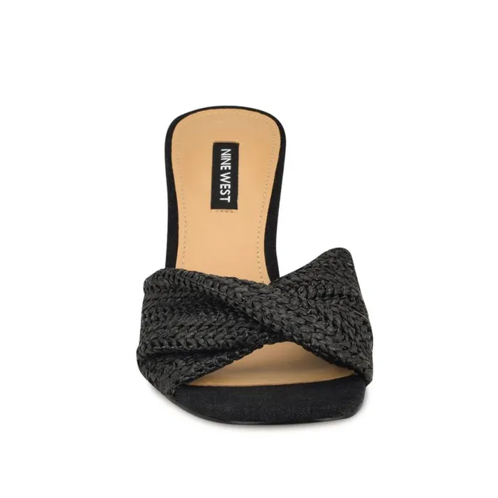 Nine West Sandals Women Nikhil Twist Wedge Sandals Black Raffia Nine West Sandals Women Nikhil Twist Wedge Sandals Black Raffia