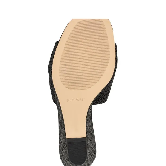 Nine West Sandals Women Nikhil Twist Wedge Sandals Black Raffia Nine West Sandals Women Nikhil Twist Wedge Sandals Black Raffia