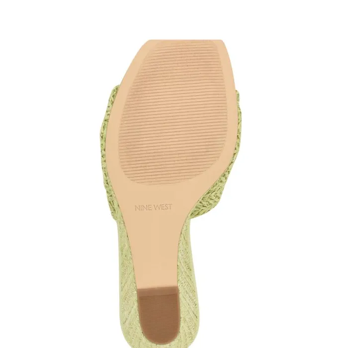 Nine West Sandals Women Nikhil Twist Wedge Sandals Green Raffia Nine West Sandals Women Nikhil Twist Wedge Sandals Green Raffia