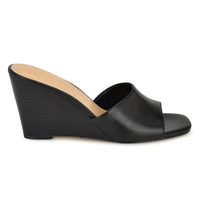 Nine West Sandals Women Niya SlipOn Wedge Sandals Black