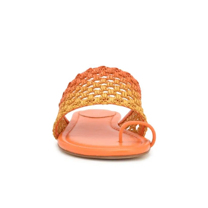 Nine West Sandals Women Nolah Flat Slide Sandals Orange Yellow Ombre Nine West Sandals Women Nolah Flat Slide Sandals Orange Yellow Ombre