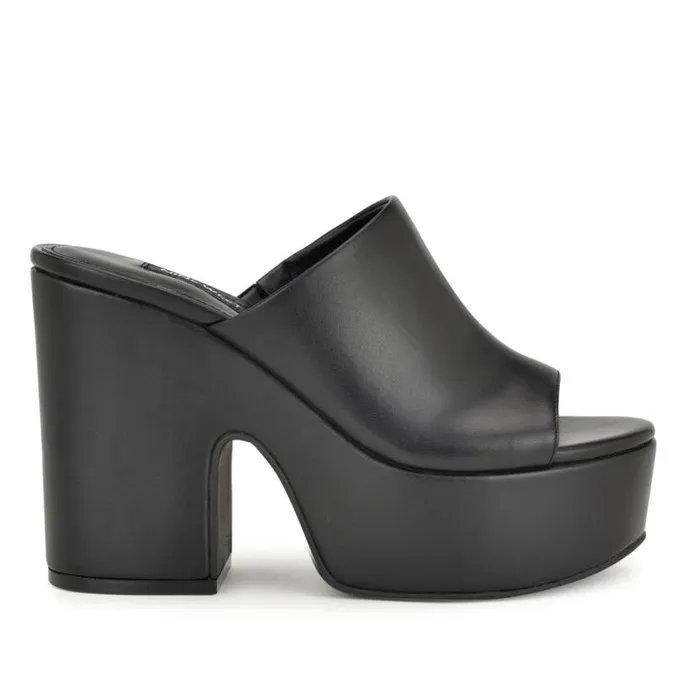 Nine West Sandals Women Olley Platform Slide Sandals Black