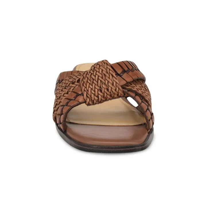Nine West Sandals Women Olson Knotted Flat Slide Sandals Brown Nine West Sandals Women Olson Knotted Flat Slide Sandals Brown