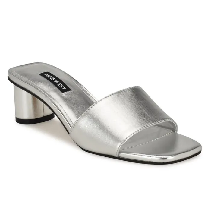 Nine West Sandals Women Paire Slide Sandals Silver