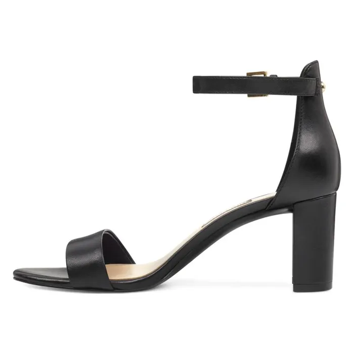 Nine West Sandals Women Pruce Ankle Strap Block Heel Sandals Black Leather Nine West Sandals Women Pruce Ankle Strap Block Heel Sandals Black Leather
