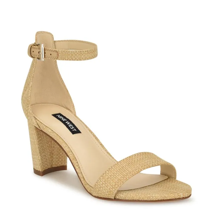 Nine West Sandals Women Pruce Ankle Strap Block Heel Sandals Light Natural Raffia Nine West Sandals Women Pruce Ankle Strap Block Heel Sandals Light Natural Raffia