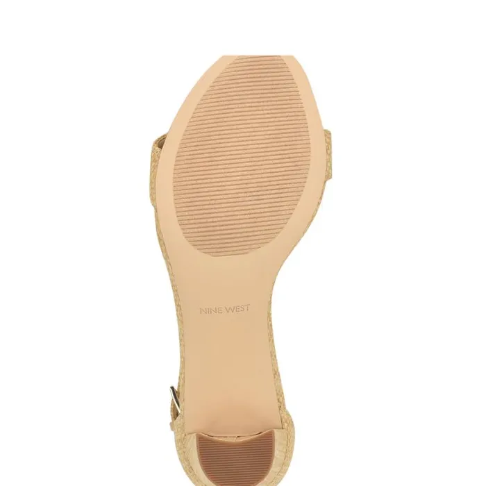 Nine West Sandals Women Pruce Ankle Strap Block Heel Sandals Light Natural Raffia Nine West Sandals Women Pruce Ankle Strap Block Heel Sandals Light Natural Raffia