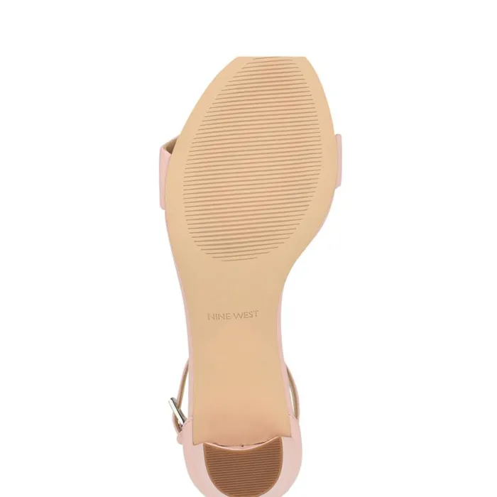 Nine West Sandals Women Pruce Ankle Strap Block Heel Sandals Light Pink