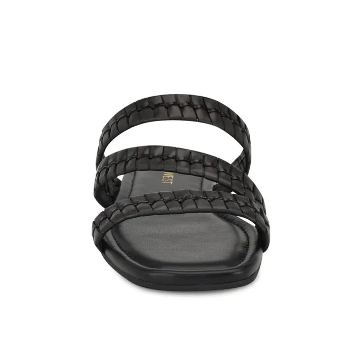 Nine West Sandals Women Quinlea Flat Strappy Sandals Black