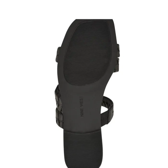 Nine West Sandals Women Quinlea Flat Strappy Sandals Black