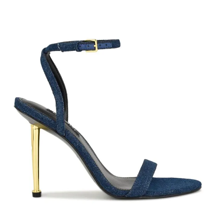 Nine West Sandals Women Reina Ankle Strap Sandals Denim