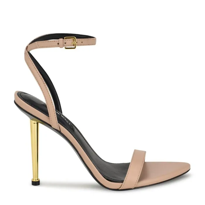 Nine West Sandals Women Reina Ankle Strap Sandals Light Natural