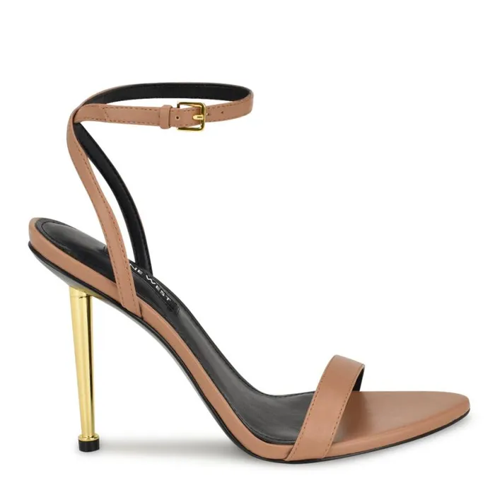 Nine West Sandals Women Reina Ankle Strap Sandals Medium Natural