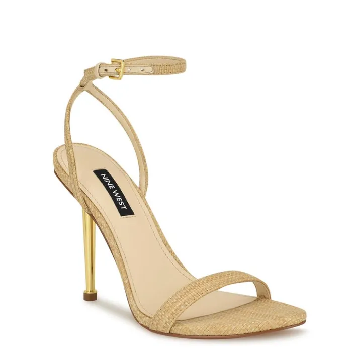 Nine West Sandals Women Reina Ankle Strap Sandals Natural Raffia