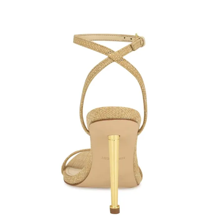Nine West Sandals Women Reina Ankle Strap Sandals Natural Raffia