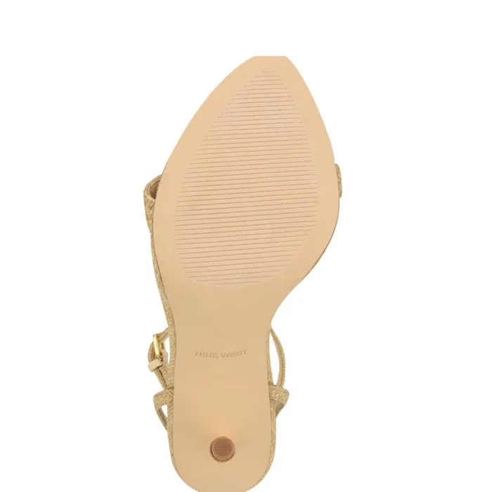 Nine West Sandals Women Reina Ankle Strap Sandals Natural Raffia