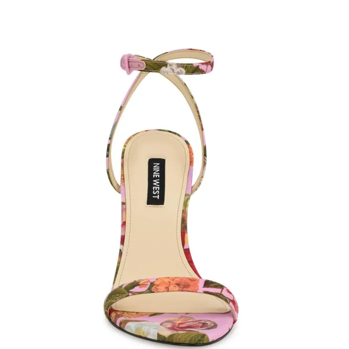 Nine West Sandals Women Reina Ankle Strap Sandals Pink Floral