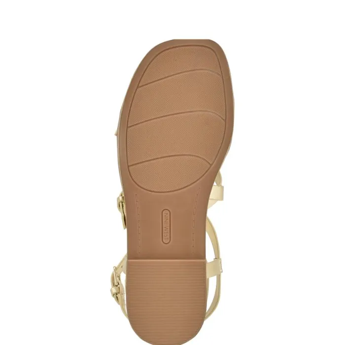Nine West Sandals Women Rulen Flat Strappy Sandals Platino