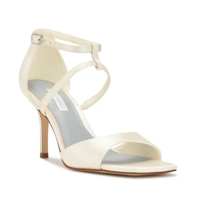 Nine West Sandals Women Sighs Heeled Sandals Silver Shimmer Nine West Sandals Women Sighs Heeled Sandals Silver Shimmer