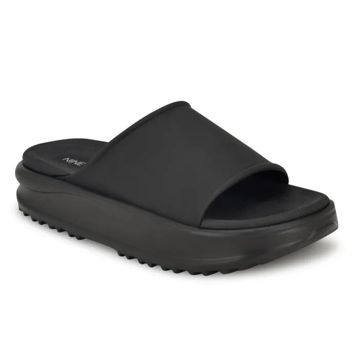 Nine West Sandals Women Sunshin Casual Slide Sandals Black
