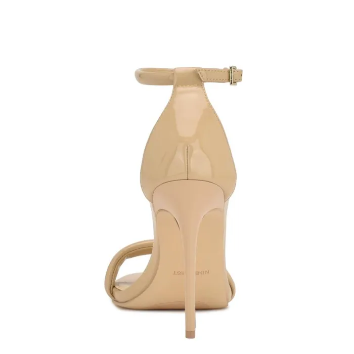 Nine West Sandals Women Teeya Ankle Strap Sandals Light Natural Patent