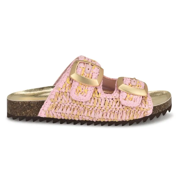 Nine West Sandals Women Tenly Casual Footbed Sandals Light Pink Multi