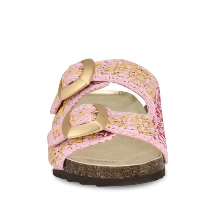 Nine West Sandals Women Tenly Casual Footbed Sandals Light Pink Multi