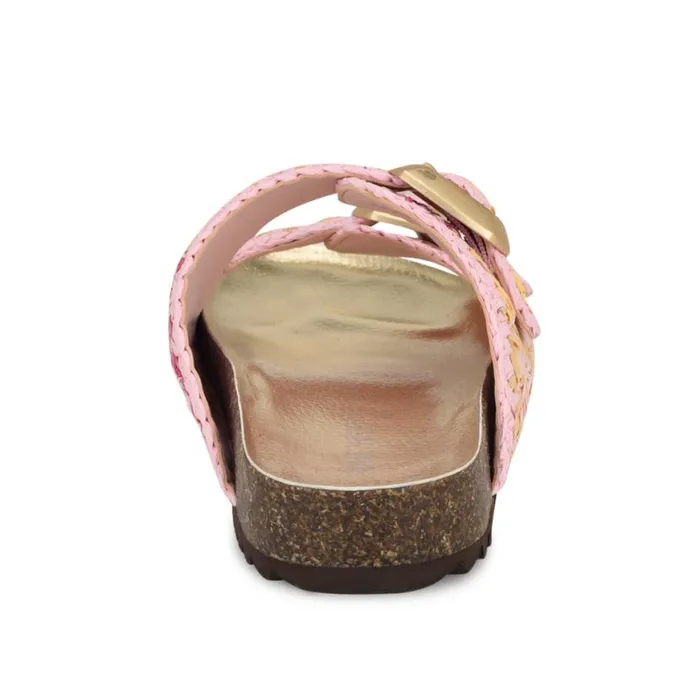 Nine West Sandals Women Tenly Casual Footbed Sandals Light Pink Multi