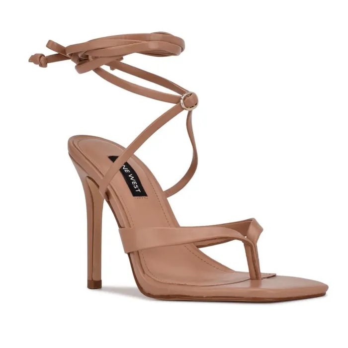 Nine West Sandals Women Terrie Ankle Wrap Heeled Sandals Nude Nine West Sandals Women Terrie Ankle Wrap Heeled Sandals Nude