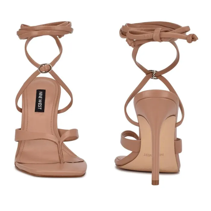 Nine West Sandals Women Terrie Ankle Wrap Heeled Sandals Nude Nine West Sandals Women Terrie Ankle Wrap Heeled Sandals Nude