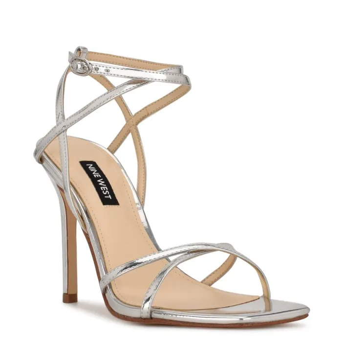 Nine West Sandals Women Tidle Ankle Strap Sandals Silver Nine West Sandals Women Tidle Ankle Strap Sandals Silver