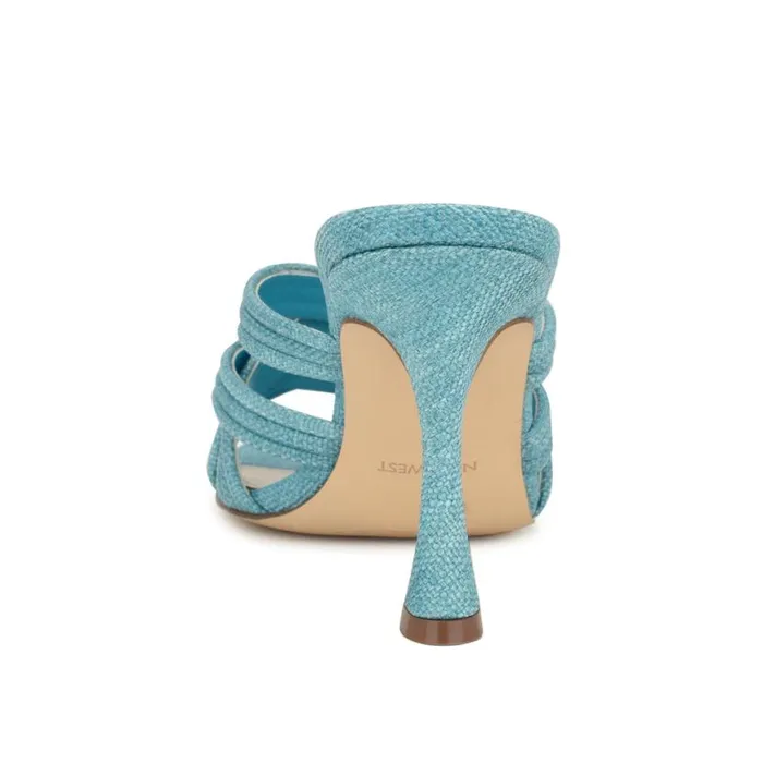 Nine West Sandals Women Tracee Heeled Slide Sandals Medium Blue
