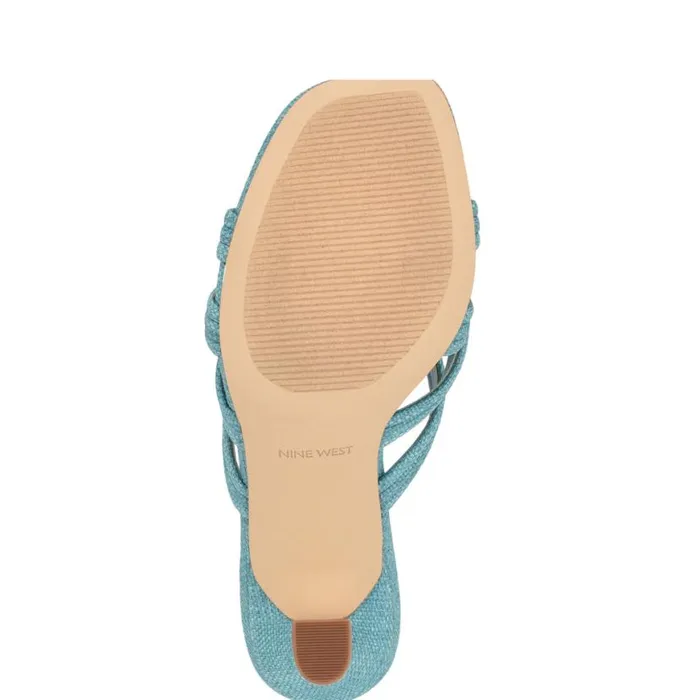 Nine West Sandals Women Tracee Heeled Slide Sandals Medium Blue