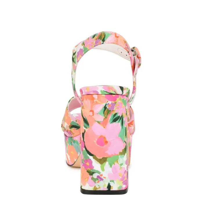 Nine West Sandals Women Vallen Strappy Platform Sandals Pink Floral Nine West Sandals Women Vallen Strappy Platform Sandals Pink Floral